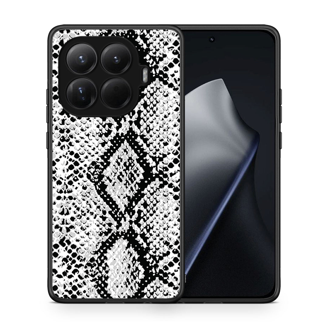 Θήκη Xiaomi 15T Pro White Snake Animal από τη Smartfits με σχέδιο στο πίσω μέρος και μαύρο περίβλημα | Xiaomi 15T Pro White Snake Animal case with colorful back and black bezels