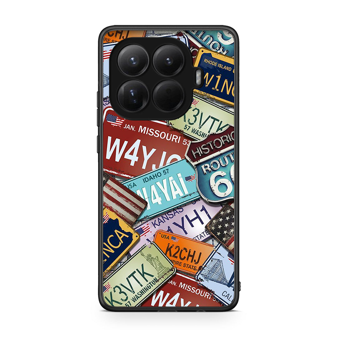 Xiaomi 15T Pro Car Plates θήκη από τη Smartfits με σχέδιο στο πίσω μέρος και μαύρο περίβλημα | Smartphone case with colorful back and black bezels by Smartfits