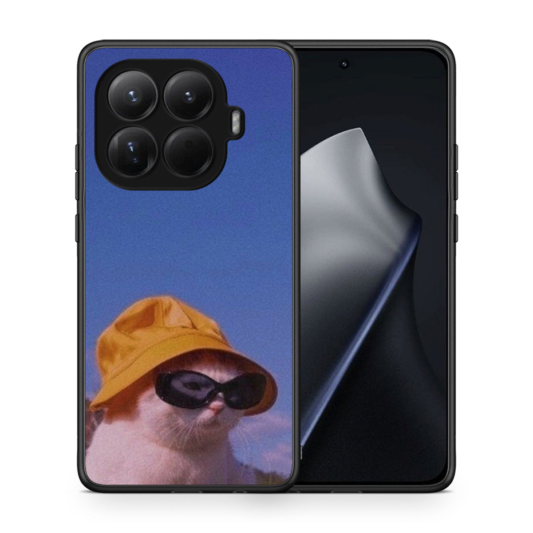 Θήκη Xiaomi 15T Pro Cat Diva από τη Smartfits με σχέδιο στο πίσω μέρος και μαύρο περίβλημα | Xiaomi 15T Pro Cat Diva case with colorful back and black bezels
