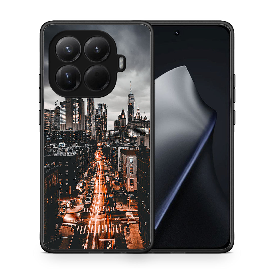 Θήκη Xiaomi 15T Pro City Lights από τη Smartfits με σχέδιο στο πίσω μέρος και μαύρο περίβλημα | Xiaomi 15T Pro City Lights case with colorful back and black bezels