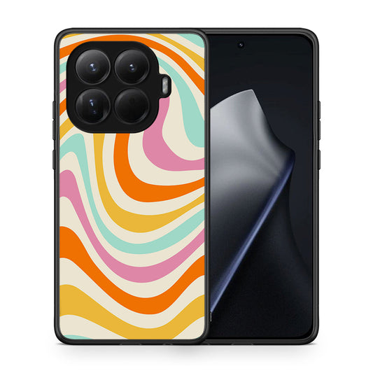 Θήκη Xiaomi 15T Pro Colourful Waves από τη Smartfits με σχέδιο στο πίσω μέρος και μαύρο περίβλημα | Xiaomi 15T Pro Colourful Waves case with colorful back and black bezels