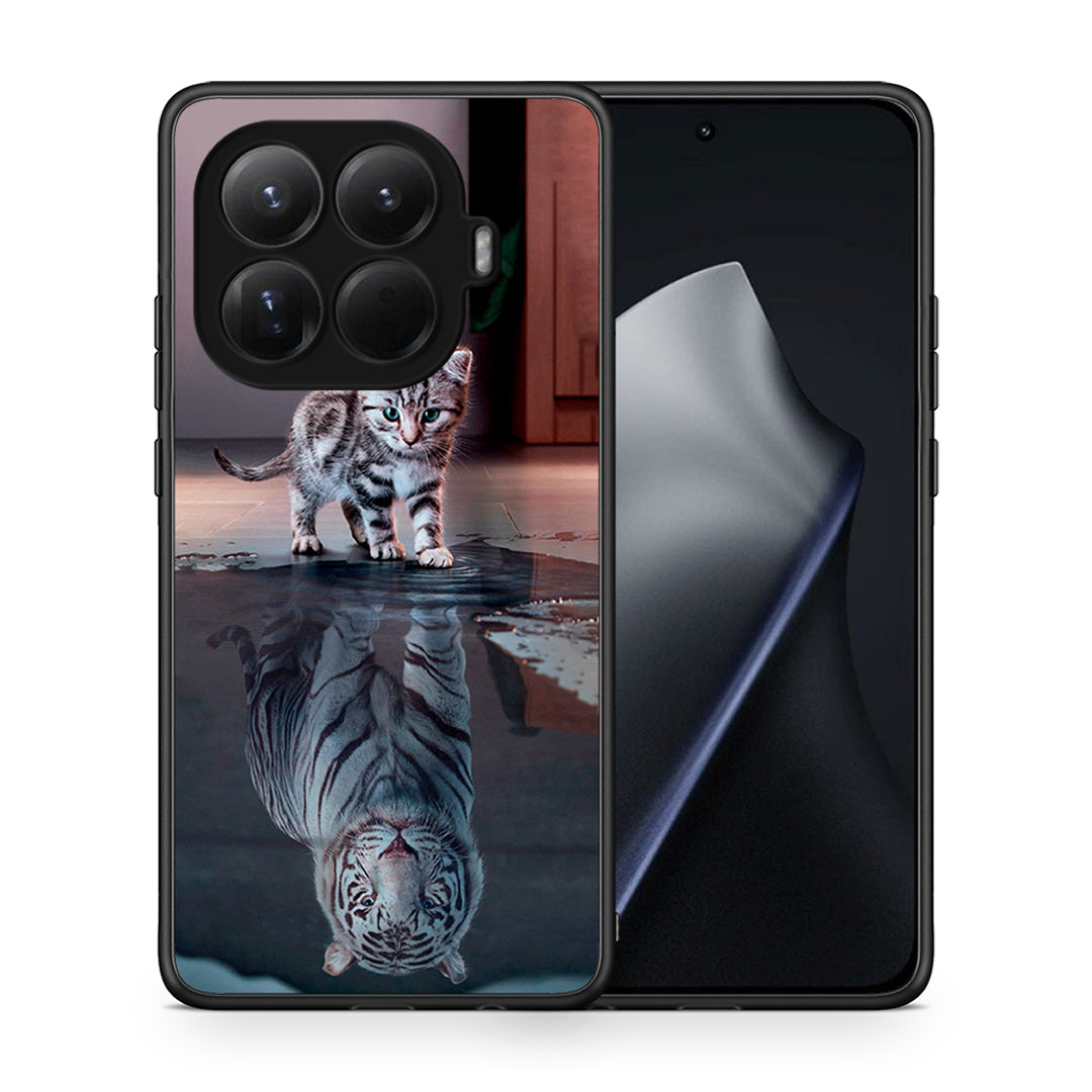 Θήκη Xiaomi 15T Pro Tiger Cute από τη Smartfits με σχέδιο στο πίσω μέρος και μαύρο περίβλημα | Xiaomi 15T Pro Tiger Cute case with colorful back and black bezels