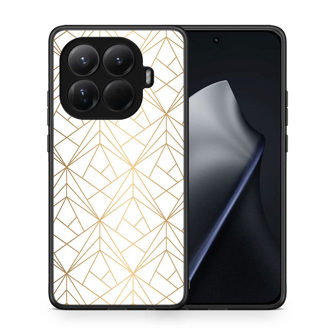 Θήκη Xiaomi 15T Pro Luxury White Geometric από τη Smartfits με σχέδιο στο πίσω μέρος και μαύρο περίβλημα | Xiaomi 15T Pro Luxury White Geometric case with colorful back and black bezels