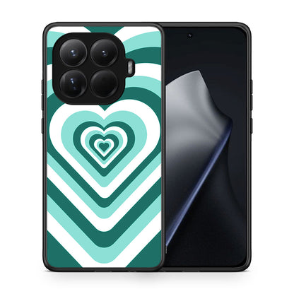 Θήκη Xiaomi 15T Pro Green Hearts από τη Smartfits με σχέδιο στο πίσω μέρος και μαύρο περίβλημα | Xiaomi 15T Pro Green Hearts case with colorful back and black bezels