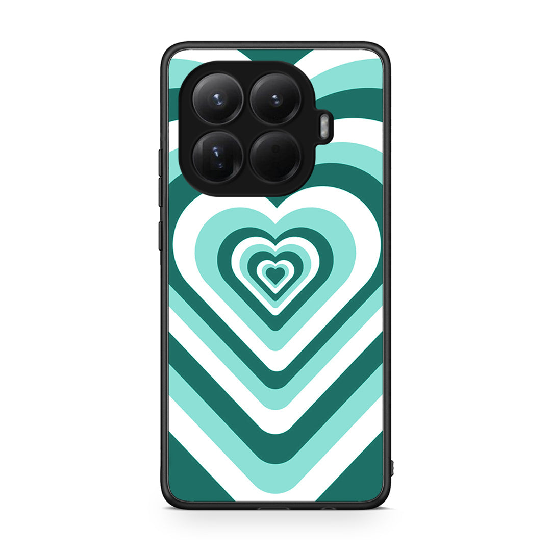 Xiaomi 15T Pro Green Hearts θήκη από τη Smartfits με σχέδιο στο πίσω μέρος και μαύρο περίβλημα | Smartphone case with colorful back and black bezels by Smartfits