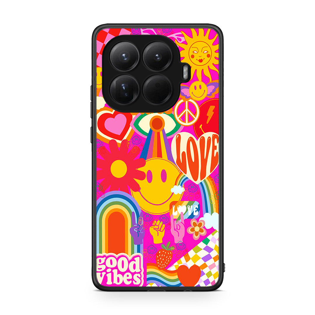 Xiaomi 15T Pro Hippie Love θήκη από τη Smartfits με σχέδιο στο πίσω μέρος και μαύρο περίβλημα | Smartphone case with colorful back and black bezels by Smartfits