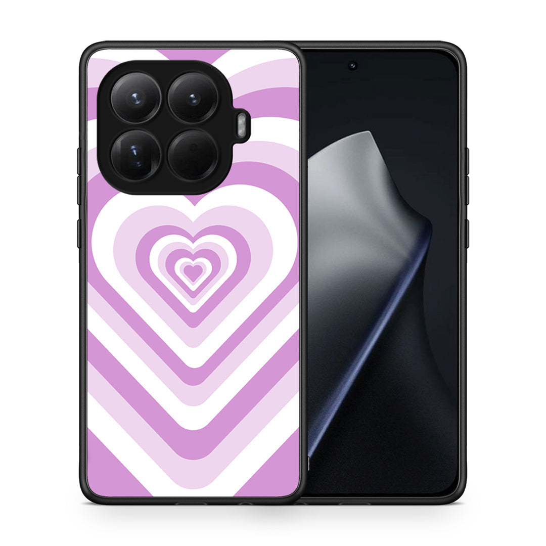 Θήκη Xiaomi 15T Pro Lilac Hearts από τη Smartfits με σχέδιο στο πίσω μέρος και μαύρο περίβλημα | Xiaomi 15T Pro Lilac Hearts case with colorful back and black bezels