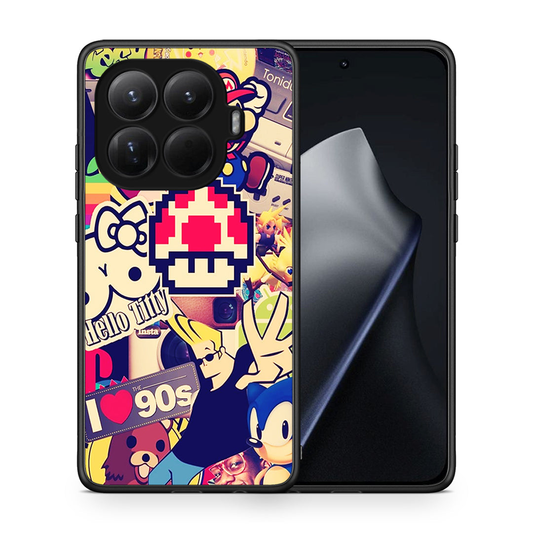 Θήκη Xiaomi 15T Pro Love The 90s από τη Smartfits με σχέδιο στο πίσω μέρος και μαύρο περίβλημα | Xiaomi 15T Pro Love The 90s case with colorful back and black bezels