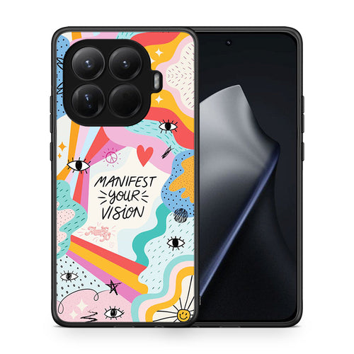 Θήκη Xiaomi 15T Pro Manifest Your Vision από τη Smartfits με σχέδιο στο πίσω μέρος και μαύρο περίβλημα | Xiaomi 15T Pro Manifest Your Vision case with colorful back and black bezels