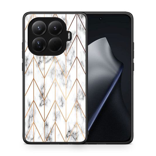 Θήκη Xiaomi 15T Pro Gold Geometric Marble από τη Smartfits με σχέδιο στο πίσω μέρος και μαύρο περίβλημα | Xiaomi 15T Pro Gold Geometric Marble case with colorful back and black bezels