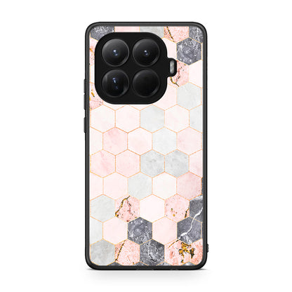 4 - Xiaomi 15T Pro Hexagon Pink Marble case, cover, bumper