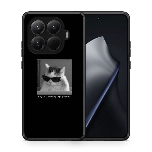 Θήκη Xiaomi 15T Pro Meme Cat από τη Smartfits με σχέδιο στο πίσω μέρος και μαύρο περίβλημα | Xiaomi 15T Pro Meme Cat case with colorful back and black bezels