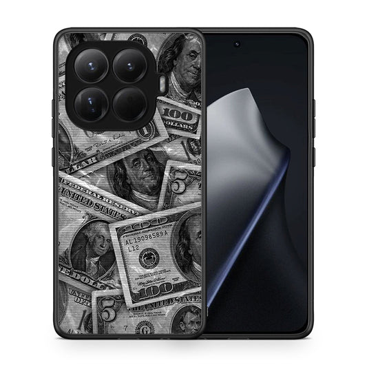 Θήκη Xiaomi 15T Pro Money Dollars από τη Smartfits με σχέδιο στο πίσω μέρος και μαύρο περίβλημα | Xiaomi 15T Pro Money Dollars case with colorful back and black bezels