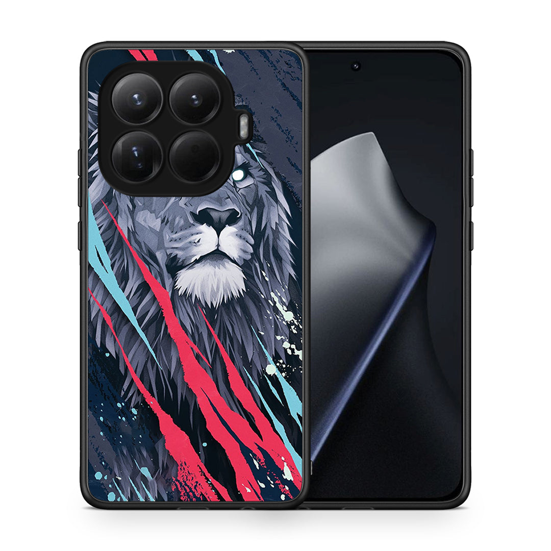 Θήκη Xiaomi 15T Pro Lion Designer PopArt από τη Smartfits με σχέδιο στο πίσω μέρος και μαύρο περίβλημα | Xiaomi 15T Pro Lion Designer PopArt case with colorful back and black bezels