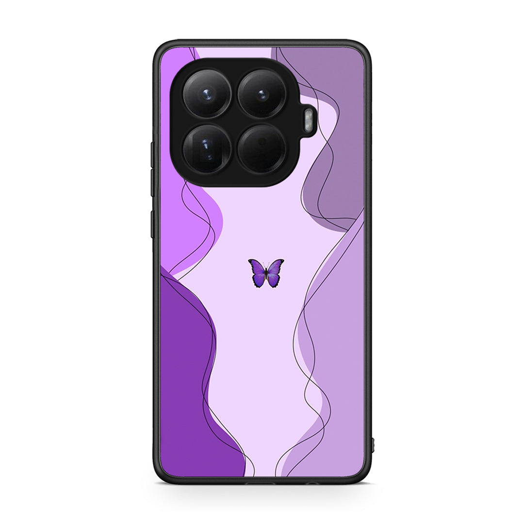 Xiaomi 15T Pro Purple Mariposa Θήκη Αγίου Βαλεντίνου από τη Smartfits με σχέδιο στο πίσω μέρος και μαύρο περίβλημα | Smartphone case with colorful back and black bezels by Smartfits