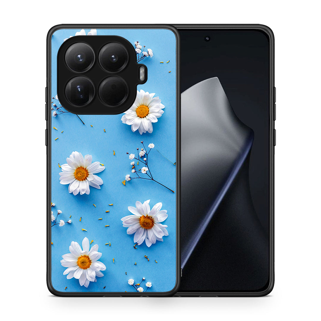 Θήκη Xiaomi 15T Pro Real Daisies από τη Smartfits με σχέδιο στο πίσω μέρος και μαύρο περίβλημα | Xiaomi 15T Pro Real Daisies case with colorful back and black bezels