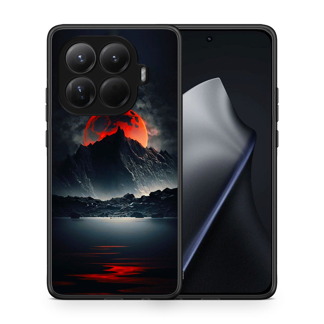 Θήκη Xiaomi 15T Pro Red Full Moon από τη Smartfits με σχέδιο στο πίσω μέρος και μαύρο περίβλημα | Xiaomi 15T Pro Red Full Moon case with colorful back and black bezels