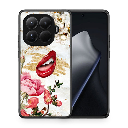 Θήκη Xiaomi 15T Pro Red Lips από τη Smartfits με σχέδιο στο πίσω μέρος και μαύρο περίβλημα | Xiaomi 15T Pro Red Lips case with colorful back and black bezels