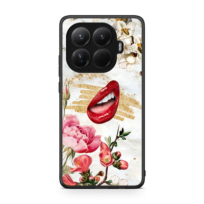 Xiaomi 15T Pro Red Lips θήκη από τη Smartfits με σχέδιο στο πίσω μέρος και μαύρο περίβλημα | Smartphone case with colorful back and black bezels by Smartfits