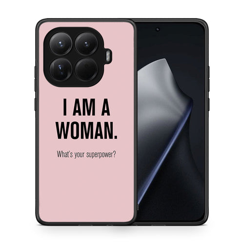 Θήκη Xiaomi 15T Pro Superpower Woman από τη Smartfits με σχέδιο στο πίσω μέρος και μαύρο περίβλημα | Xiaomi 15T Pro Superpower Woman case with colorful back and black bezels