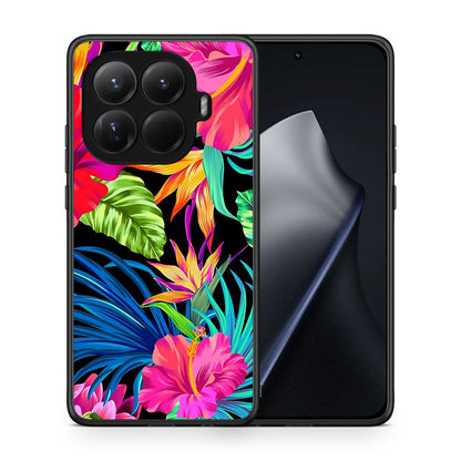 Θήκη Xiaomi 15T Pro Tropical Flowers από τη Smartfits με σχέδιο στο πίσω μέρος και μαύρο περίβλημα | Xiaomi 15T Pro Tropical Flowers case with colorful back and black bezels