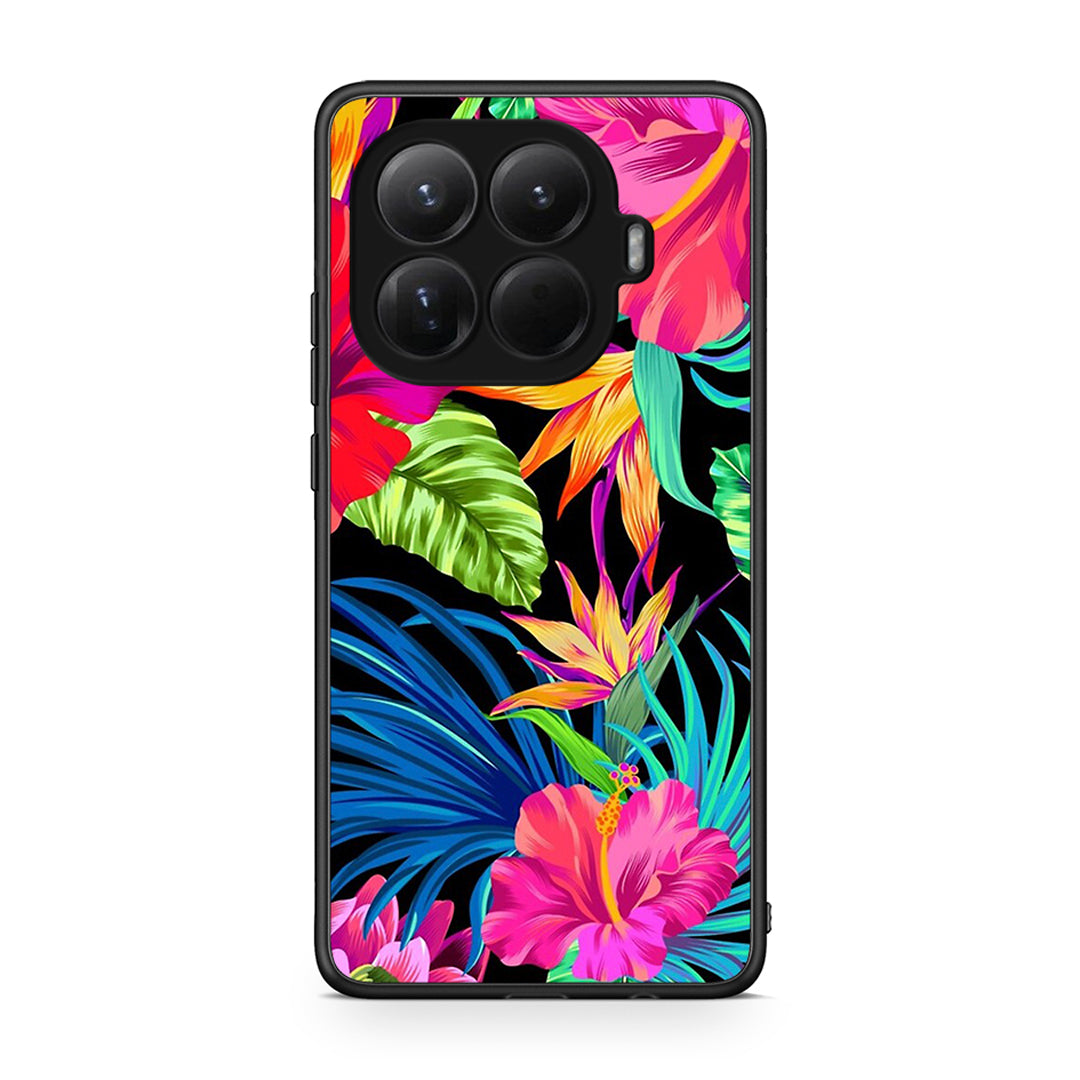 Xiaomi 15T Pro Tropical Flowers θήκη από τη Smartfits με σχέδιο στο πίσω μέρος και μαύρο περίβλημα | Smartphone case with colorful back and black bezels by Smartfits