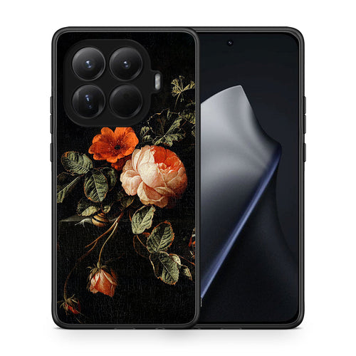 Θήκη Xiaomi 15T Pro Vintage Roses από τη Smartfits με σχέδιο στο πίσω μέρος και μαύρο περίβλημα | Xiaomi 15T Pro Vintage Roses case with colorful back and black bezels
