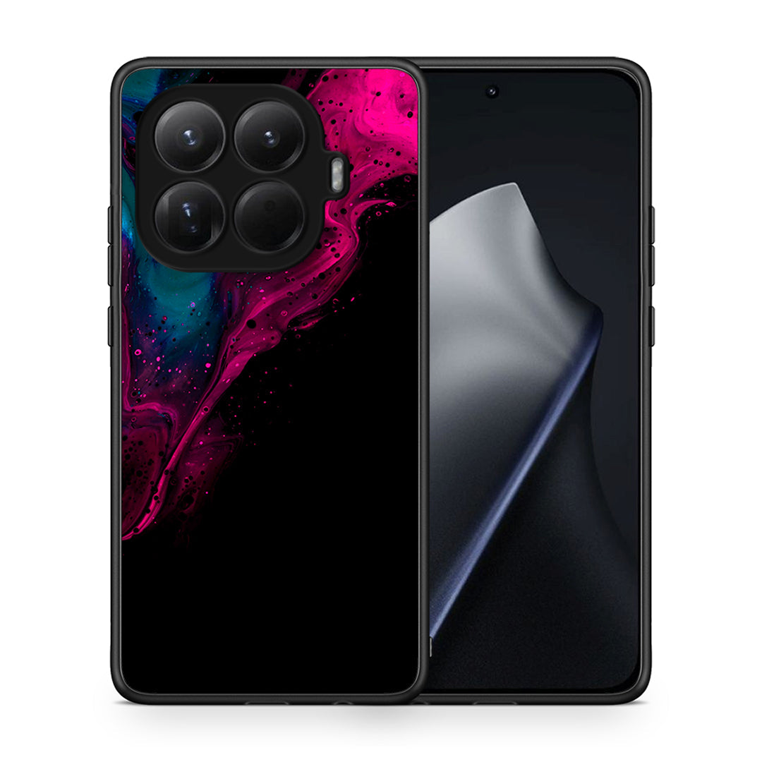 Θήκη Xiaomi 15T Pro Pink Black Watercolor από τη Smartfits με σχέδιο στο πίσω μέρος και μαύρο περίβλημα | Xiaomi 15T Pro Pink Black Watercolor case with colorful back and black bezels