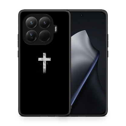 Θήκη Xiaomi 15T Pro White Cross από τη Smartfits με σχέδιο στο πίσω μέρος και μαύρο περίβλημα | Xiaomi 15T Pro White Cross case with colorful back and black bezels