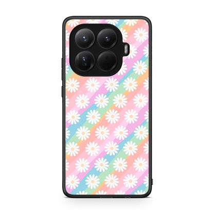 Xiaomi 15T Pro White Daisies θήκη από τη Smartfits με σχέδιο στο πίσω μέρος και μαύρο περίβλημα | Smartphone case with colorful back and black bezels by Smartfits