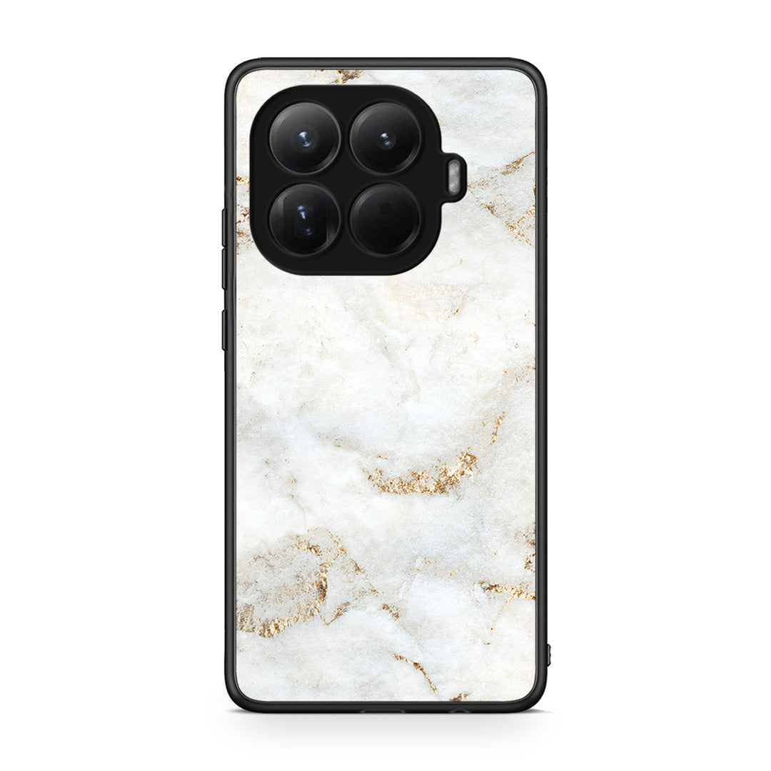 Xiaomi 15T Pro White Gold Marble θήκη από τη Smartfits με σχέδιο στο πίσω μέρος και μαύρο περίβλημα | Smartphone case with colorful back and black bezels by Smartfits