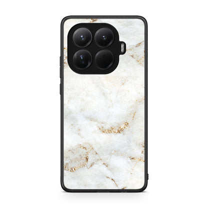 Xiaomi 15T Pro White Gold Marble θήκη από τη Smartfits με σχέδιο στο πίσω μέρος και μαύρο περίβλημα | Smartphone case with colorful back and black bezels by Smartfits