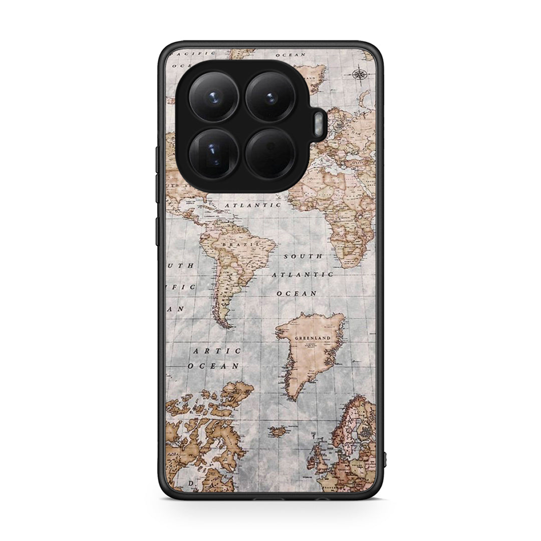 Xiaomi 15T Pro World Map Θήκη από τη Smartfits με σχέδιο στο πίσω μέρος και μαύρο περίβλημα | Smartphone case with colorful back and black bezels by Smartfits