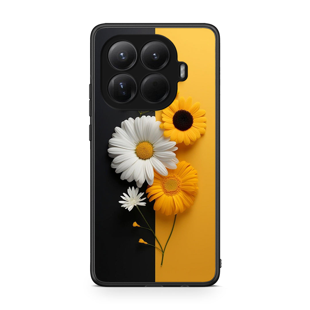 Xiaomi 15T Pro Yellow Daisies θήκη από τη Smartfits με σχέδιο στο πίσω μέρος και μαύρο περίβλημα | Smartphone case with colorful back and black bezels by Smartfits