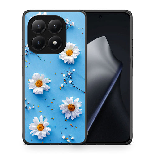 Θήκη Xiaomi 15T Real Daisies από τη Smartfits με σχέδιο στο πίσω μέρος και μαύρο περίβλημα | Xiaomi 15T Real Daisies case with colorful back and black bezels