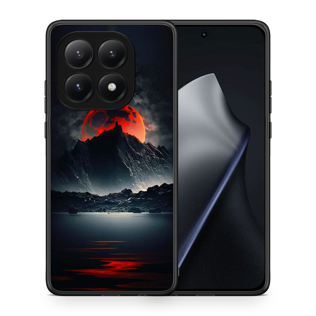 Θήκη Xiaomi 15T Red Full Moon από τη Smartfits με σχέδιο στο πίσω μέρος και μαύρο περίβλημα | Xiaomi 15T Red Full Moon case with colorful back and black bezels