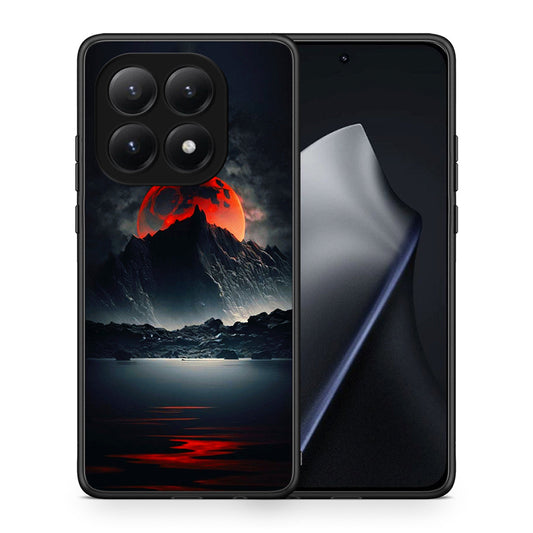 Θήκη Xiaomi 15T Red Full Moon από τη Smartfits με σχέδιο στο πίσω μέρος και μαύρο περίβλημα | Xiaomi 15T Red Full Moon case with colorful back and black bezels
