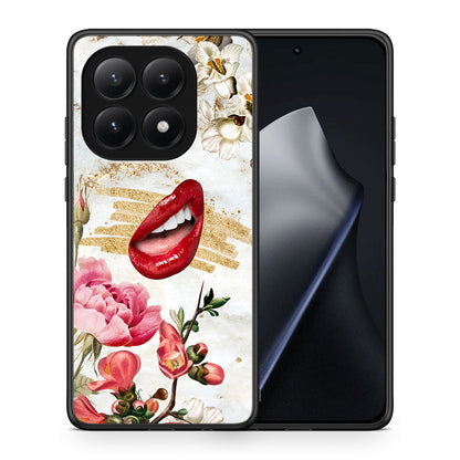 Θήκη Xiaomi 15T Red Lips από τη Smartfits με σχέδιο στο πίσω μέρος και μαύρο περίβλημα | Xiaomi 15T Red Lips case with colorful back and black bezels