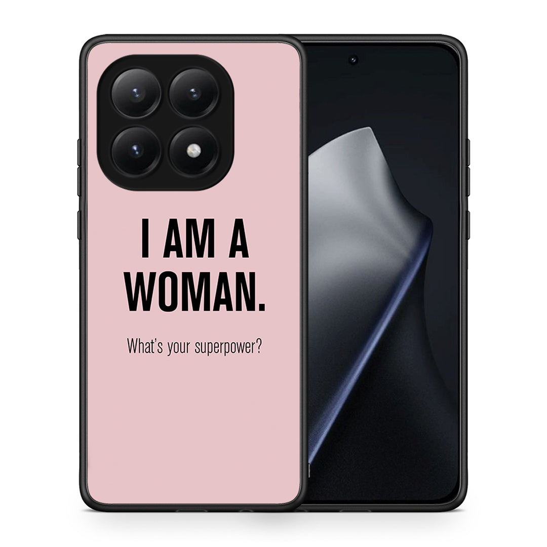 Θήκη Xiaomi 15T Superpower Woman από τη Smartfits με σχέδιο στο πίσω μέρος και μαύρο περίβλημα | Xiaomi 15T Superpower Woman case with colorful back and black bezels