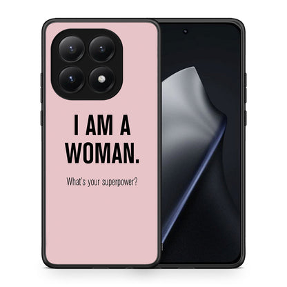 Θήκη Xiaomi 15T Superpower Woman από τη Smartfits με σχέδιο στο πίσω μέρος και μαύρο περίβλημα | Xiaomi 15T Superpower Woman case with colorful back and black bezels