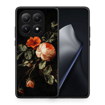Θήκη Xiaomi 15T Vintage Roses από τη Smartfits με σχέδιο στο πίσω μέρος και μαύρο περίβλημα | Xiaomi 15T Vintage Roses case with colorful back and black bezels