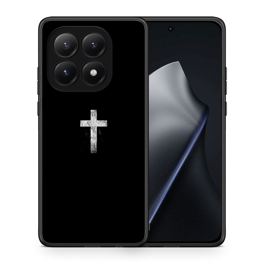 Θήκη Xiaomi 15T White Cross από τη Smartfits με σχέδιο στο πίσω μέρος και μαύρο περίβλημα | Xiaomi 15T White Cross case with colorful back and black bezels