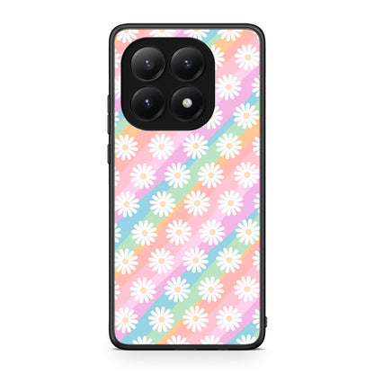 Xiaomi 15T White Daisies θήκη από τη Smartfits με σχέδιο στο πίσω μέρος και μαύρο περίβλημα | Smartphone case with colorful back and black bezels by Smartfits