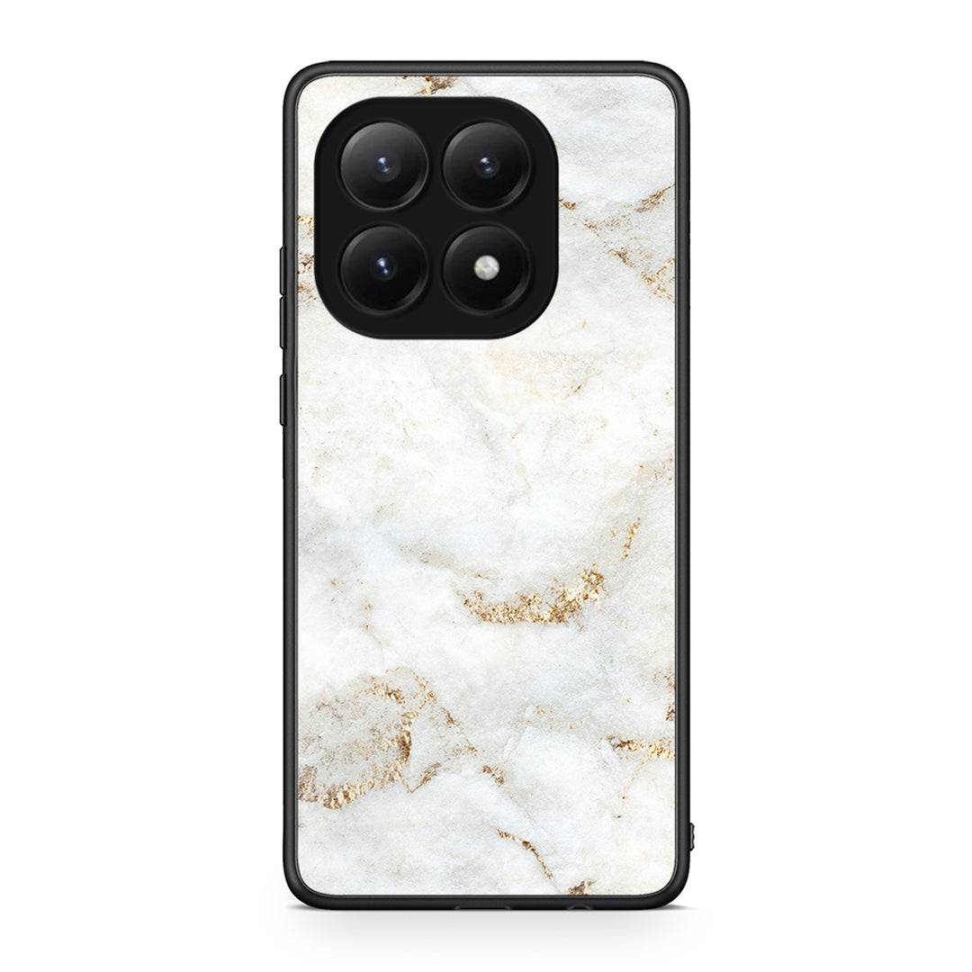 Xiaomi 15T White Gold Marble θήκη από τη Smartfits με σχέδιο στο πίσω μέρος και μαύρο περίβλημα | Smartphone case with colorful back and black bezels by Smartfits