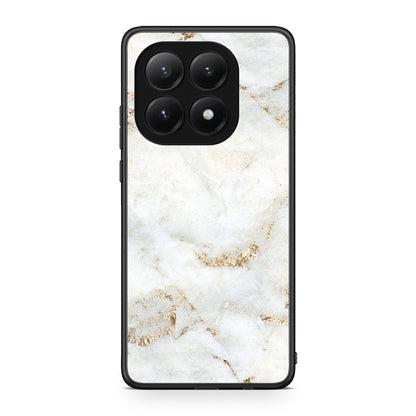 Xiaomi 15T White Gold Marble θήκη από τη Smartfits με σχέδιο στο πίσω μέρος και μαύρο περίβλημα | Smartphone case with colorful back and black bezels by Smartfits