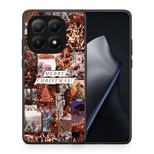 Θήκη Xiaomi 15T Xmas Collage από τη Smartfits με σχέδιο στο πίσω μέρος και μαύρο περίβλημα | Xiaomi 15T Xmas Collage case with colorful back and black bezels