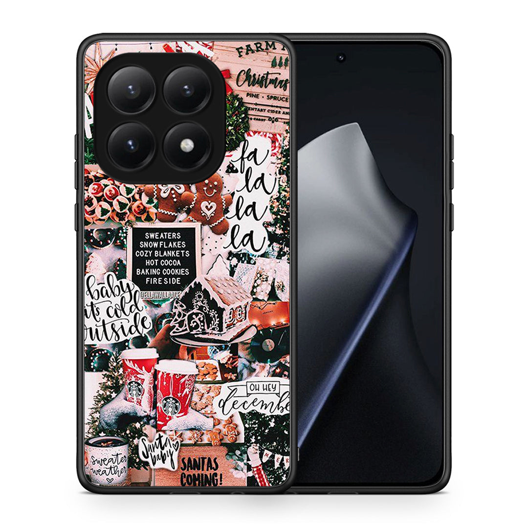 Θήκη Xiaomi 15T Xmas Habbits από τη Smartfits με σχέδιο στο πίσω μέρος και μαύρο περίβλημα | Xiaomi 15T Xmas Habbits case with colorful back and black bezels