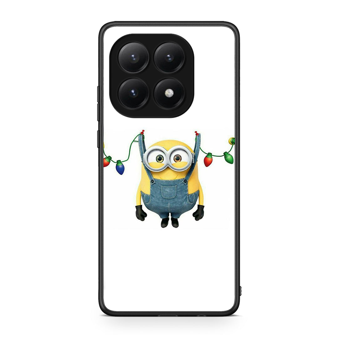 Xiaomi 15T Xmas Minion Lights θήκη από τη Smartfits με σχέδιο στο πίσω μέρος και μαύρο περίβλημα | Smartphone case with colorful back and black bezels by Smartfits