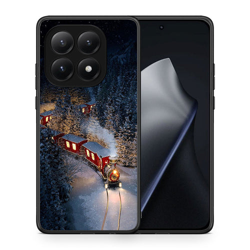 Θήκη Xiaomi 15T Xmas Train από τη Smartfits με σχέδιο στο πίσω μέρος και μαύρο περίβλημα | Xiaomi 15T Xmas Train case with colorful back and black bezels