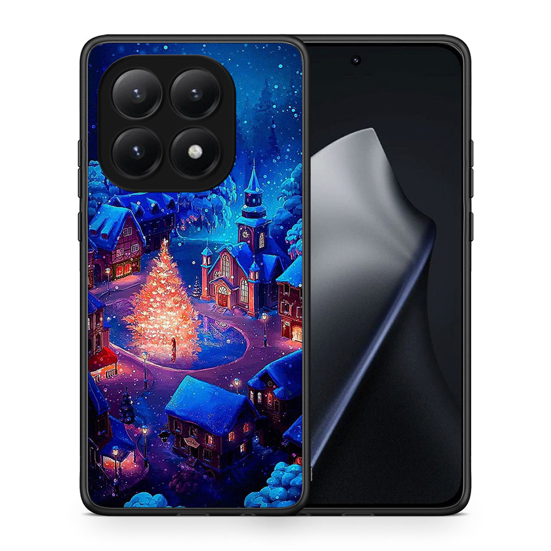 Θήκη Xiaomi 15T Xmas Village από τη Smartfits με σχέδιο στο πίσω μέρος και μαύρο περίβλημα | Xiaomi 15T Xmas Village case with colorful back and black bezels